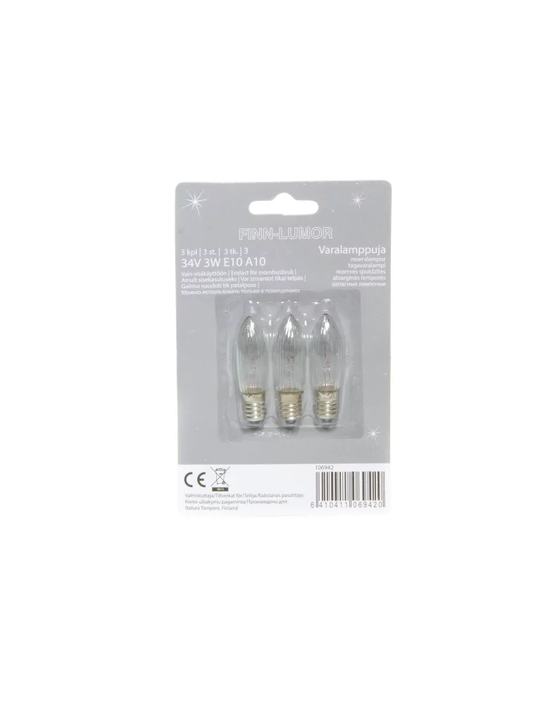 Varalamppu kynttelikköön 3 kpl/pkt