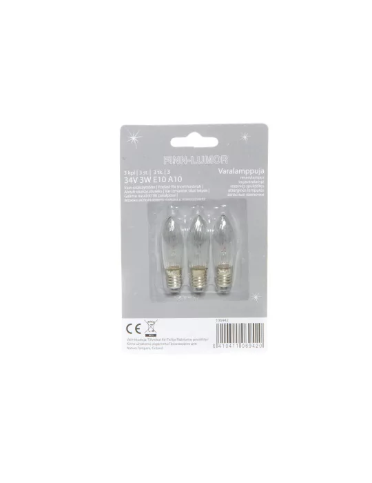 Varalamppu kynttelikköön 3 kpl/pkt