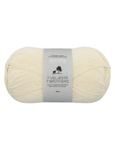 7 Veljestä 100g 010 luonnonvalkoinen Novita