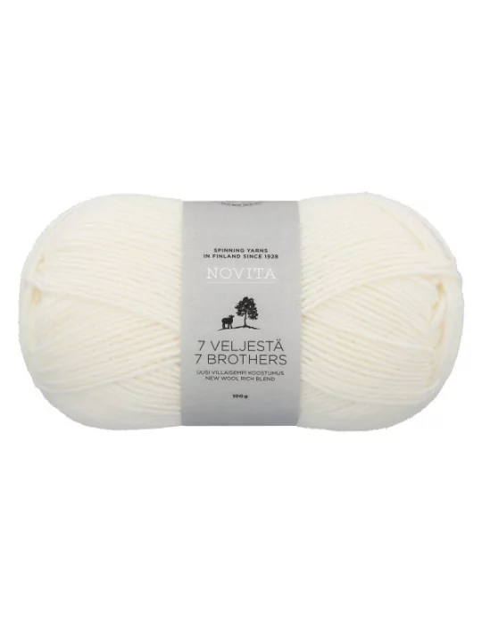 7 Veljestä 100g 011 valkoinen Novita